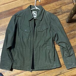 MK Mountain khaki Jackson Hole Olive canvas truckers Jacket